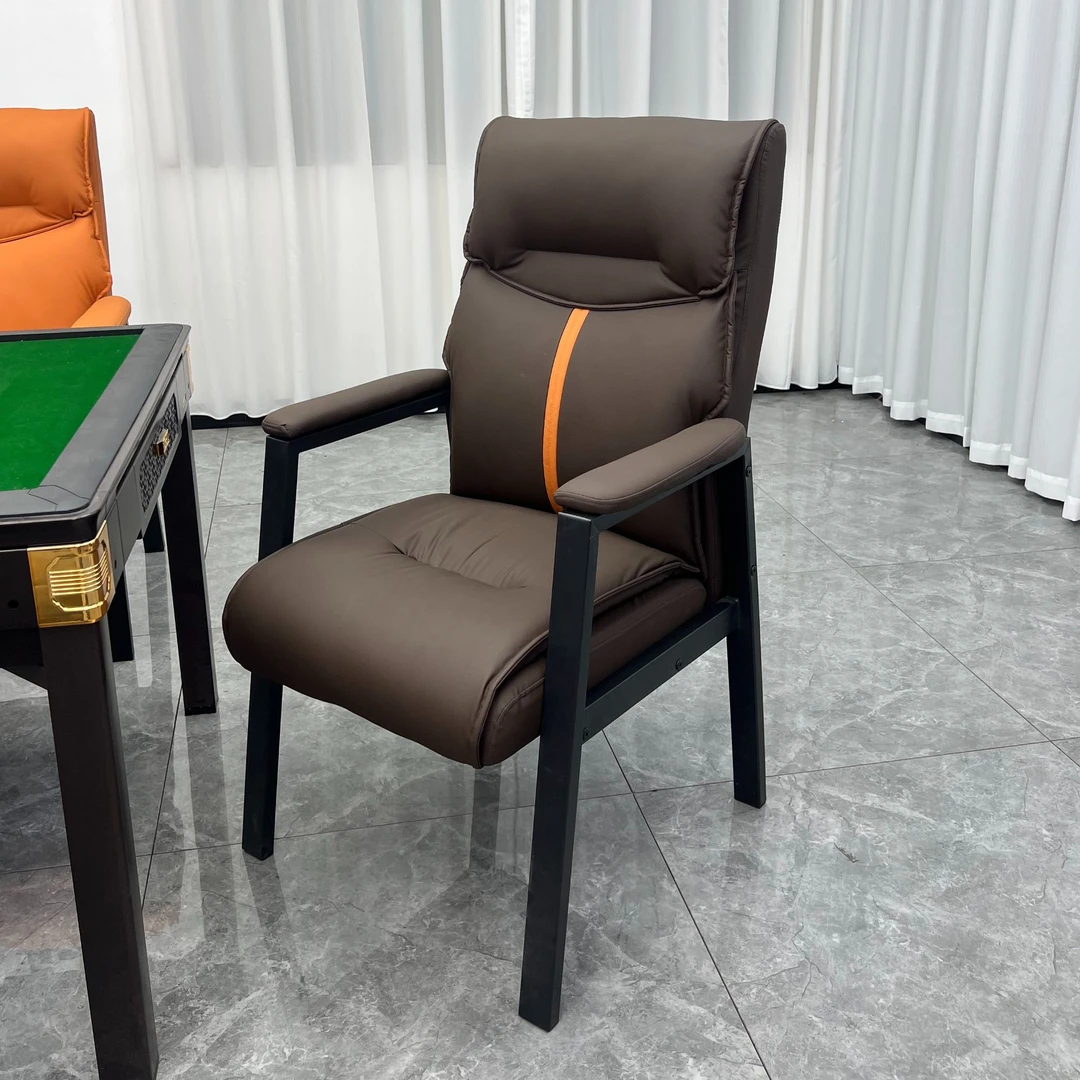 【4把】麻将椅子专用棋牌室加固双层舒适柔软久坐优选皮质加厚加宽