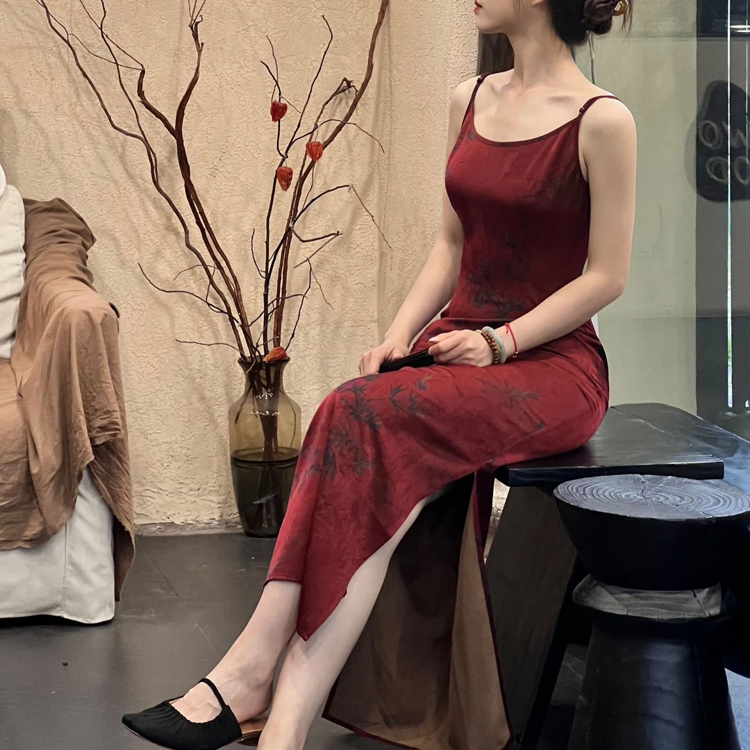 南水鱼【红竹】原创新中式吊带裙 简约 显气质 梨形身材版