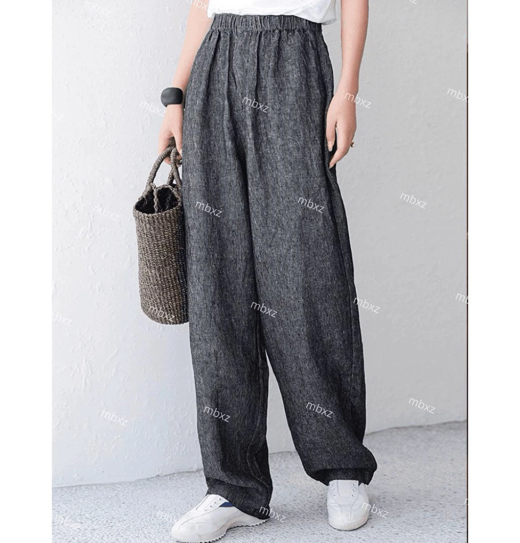 【空调裤】砂洗色织汉麻休闲时尚百搭直筒裤24120-1