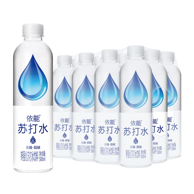 【依能】锌强化苏打水饮料无糖无汽0卡0脂弱碱性500ml*12瓶清爽饮用