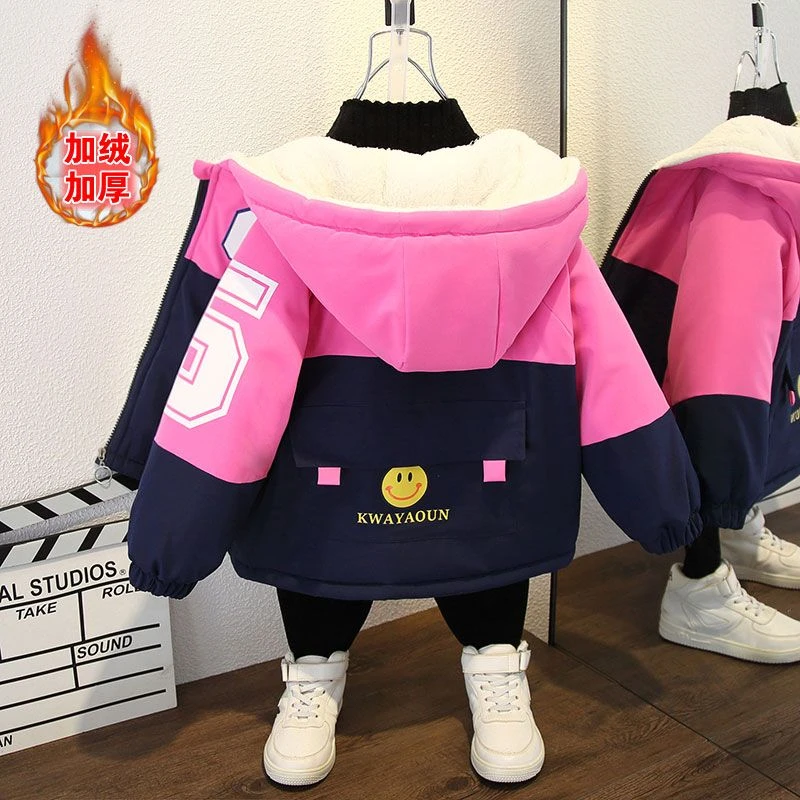 【小扬哥推荐】男童派克服加绒外套秋冬季棉服儿童女童宝宝加厚冲