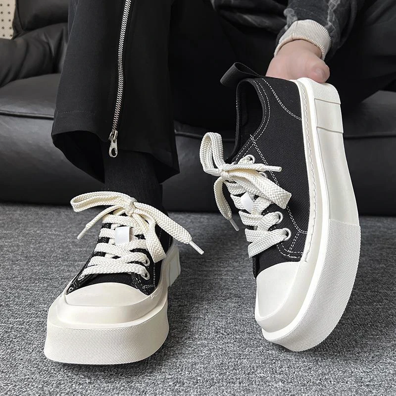 休闲板鞋男款经典百搭高级感厚底增高大头鞋百搭小众鞋子ins潮款