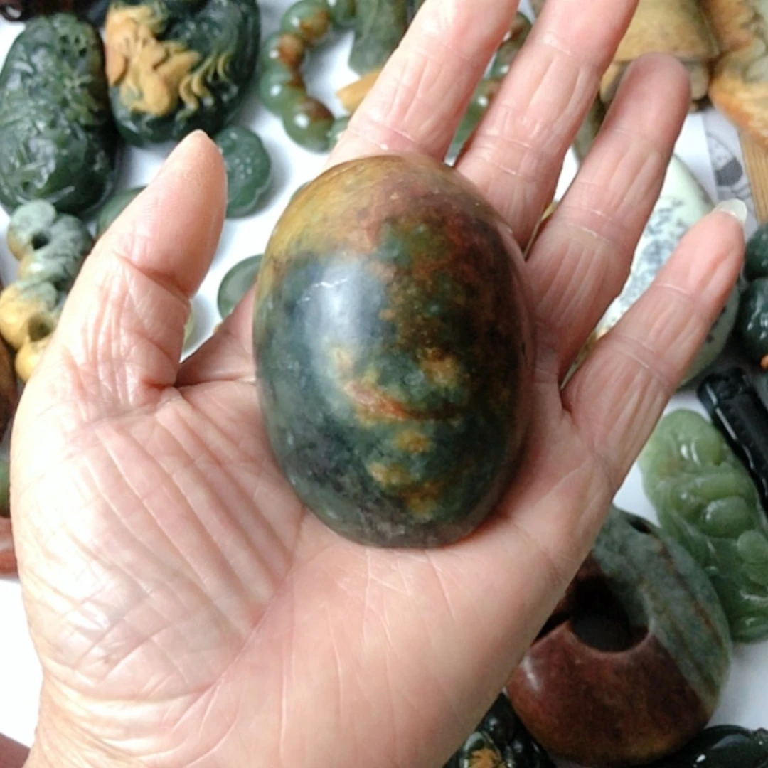 【闪购商品】岫岩河磨玉(透闪石质玉)把件未镶嵌ㅤ****