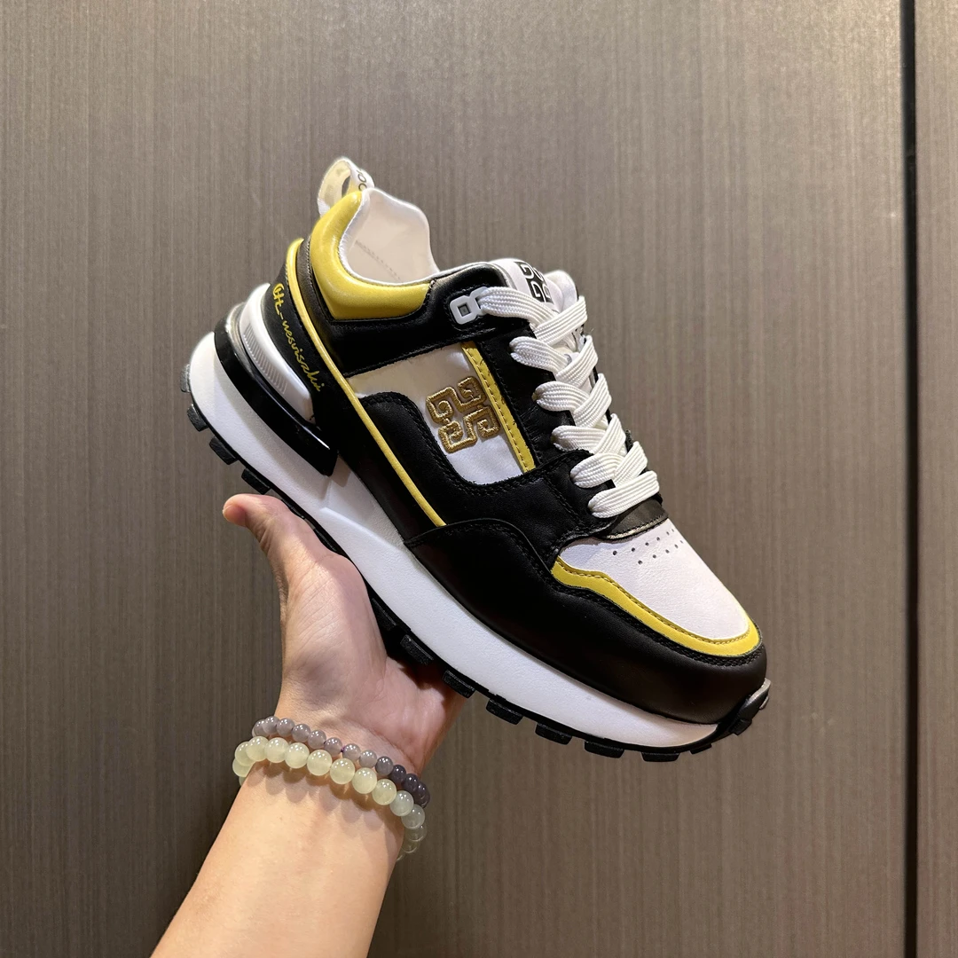 2024秋冬季新款老爹鞋休闲运动真皮鞋牛皮时尚厚底鞋潮鞋拼色秋季