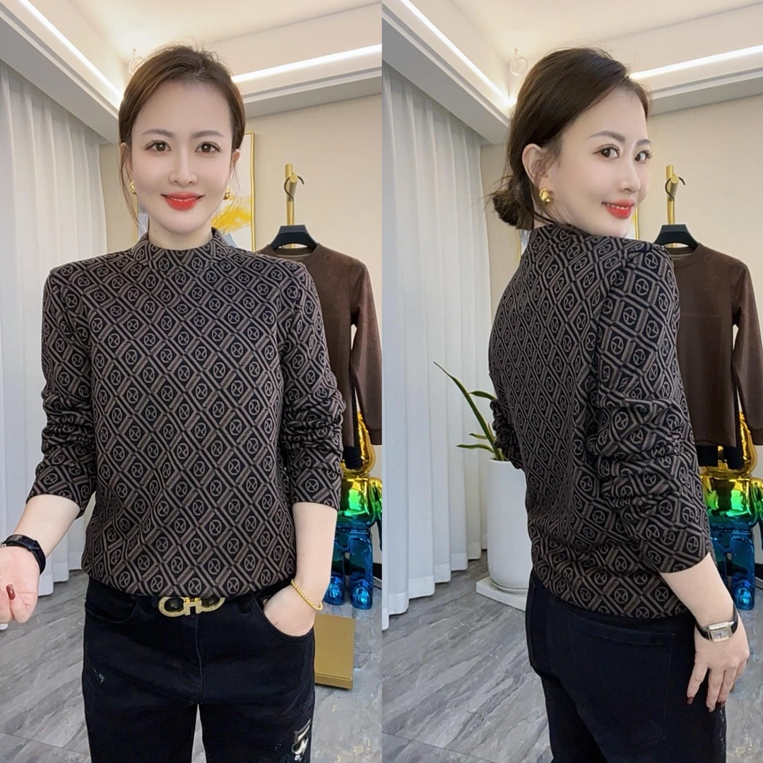 【亚琴男装】2024潮流男士冬季日常百搭轻奢欧货可单穿打底圆领T恤