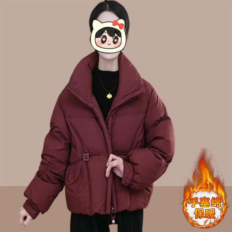 2024年秋冬季新款韩版纯色洋气百搭棉服女时尚小个子面包服上衣潮