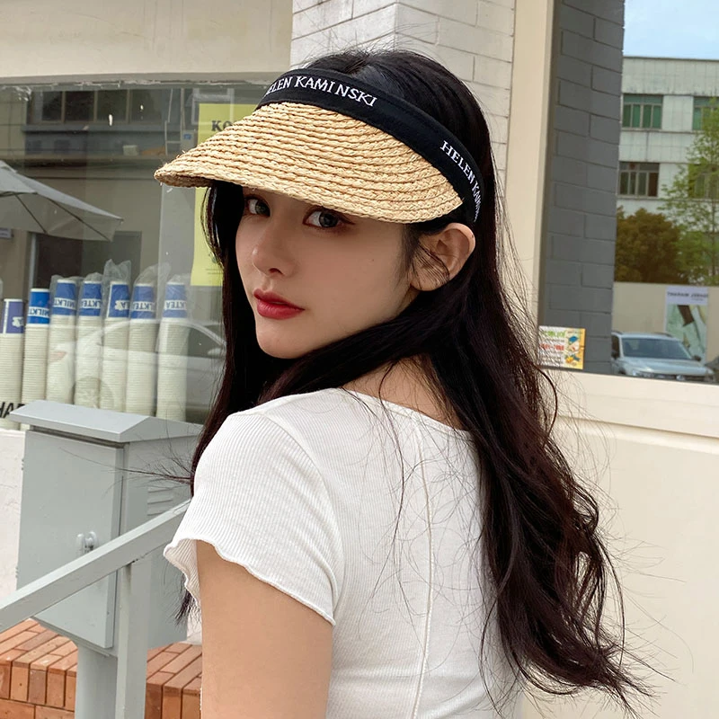 帽子女夏季草帽遮阳帽太阳帽发箍拉菲草帽百搭出游沙滩