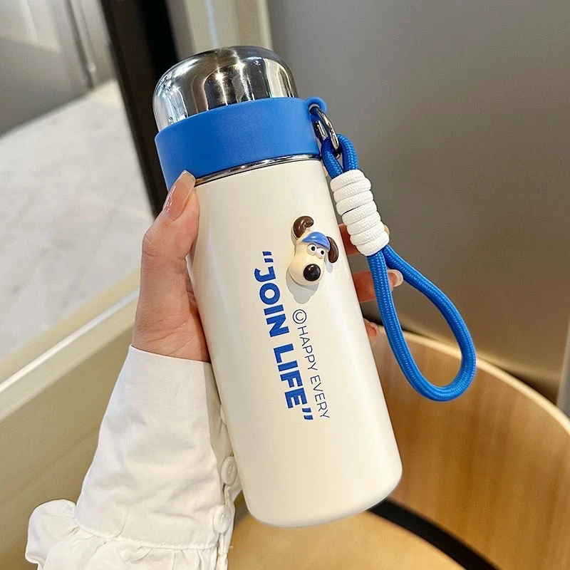 316保温杯女夏季保冰水杯学生简约潮流杯子便携手提绳个性情侣杯