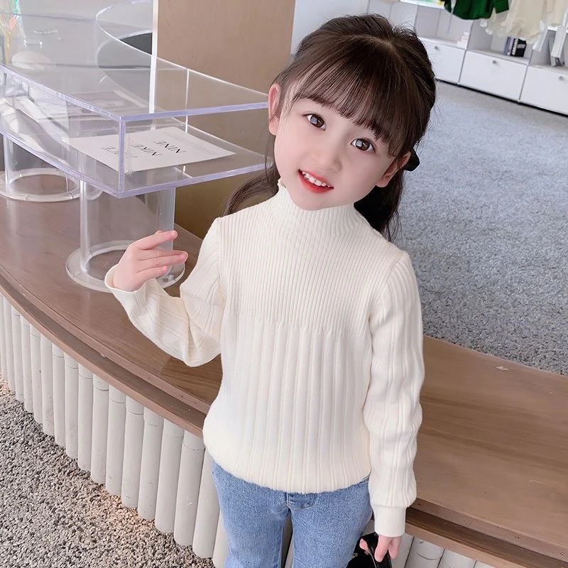 【小扬哥推荐】女童厚款毛衣2024新款打底儿童高领针织衫保暖套头