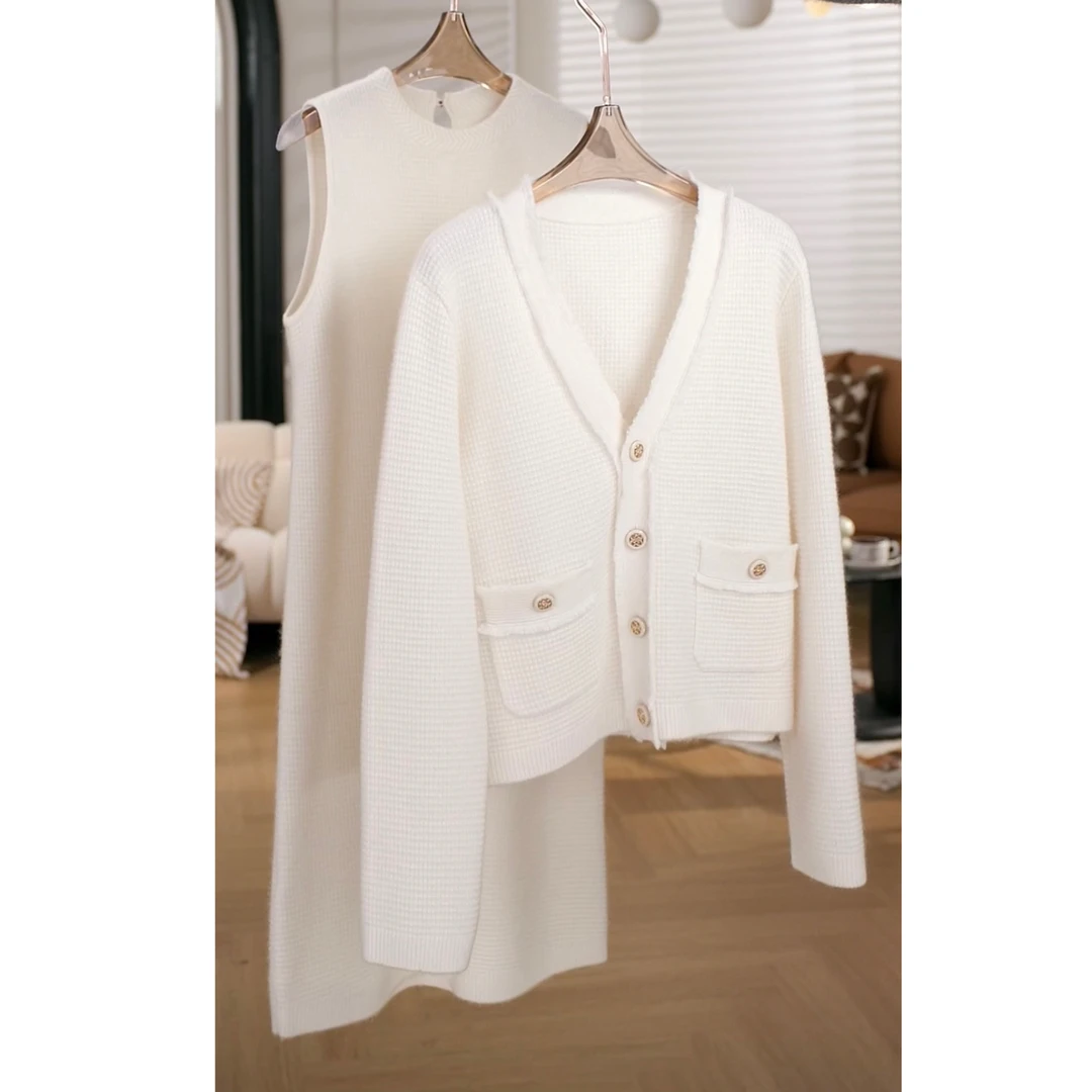 【两件套】路蔓法冬季新款百搭气质简约显瘦轻奢时尚MF-809