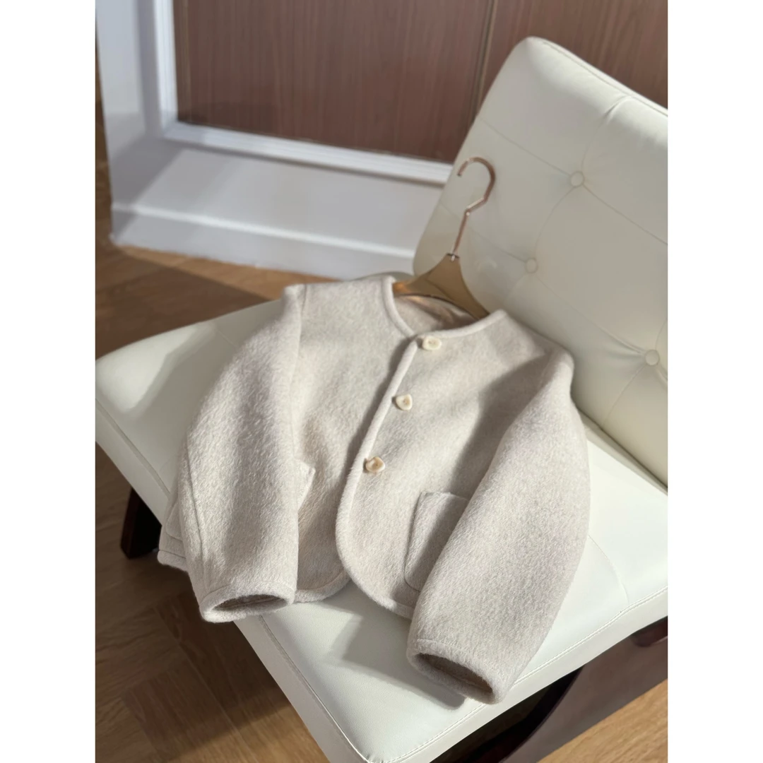 【诗意】路蔓法冬季新款温柔小香风双面80羊毛短款外套MF-1484