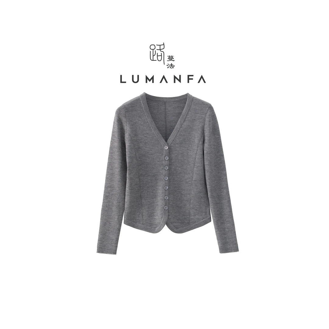 【小心机】路蔓法新款羊毛V领修身百搭针织衫毛衣上衣MF-1273