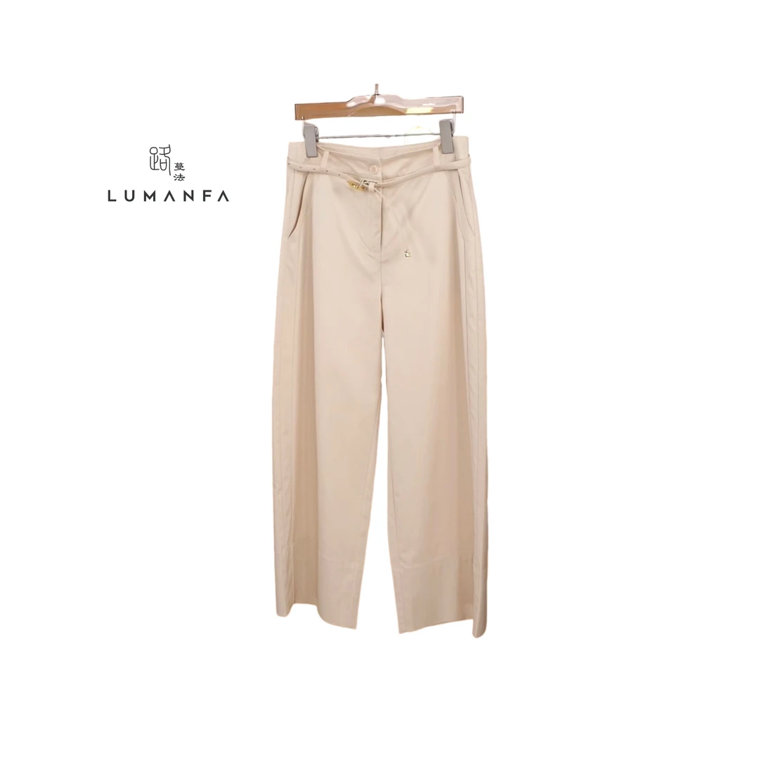 【腔调裤】路蔓法新款百搭气质简约显瘦高腰宽松直筒阔腿裤MF-1039