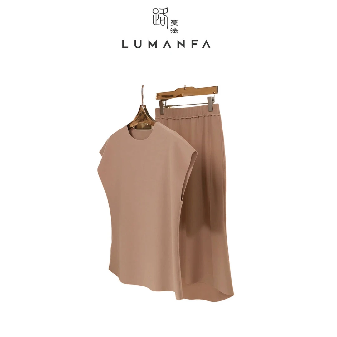 【丁香套装】路蔓法夏季韩系气质小众轻奢极简鱼尾摆两件套MF-1091