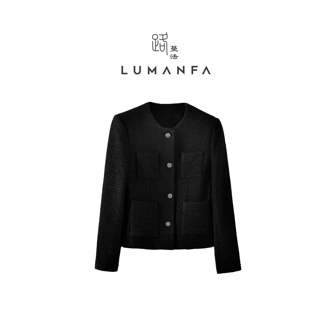 【香阀世家】路蔓法冬季新款小香风精致圆领气质外套MF-1428