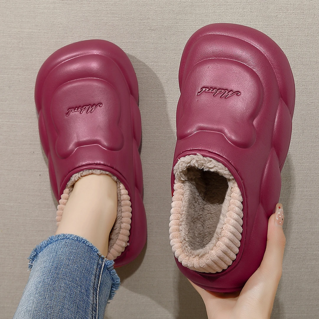 送父母中老年棉拖鞋毛绒软底舒适2025新款防滑防寒耐磨加厚棉拖鞋