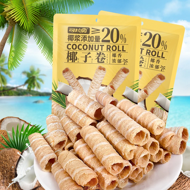 KOLOO/可拉奥椰子卷酥脆椰香零食网红小吃浓郁40g*10袋