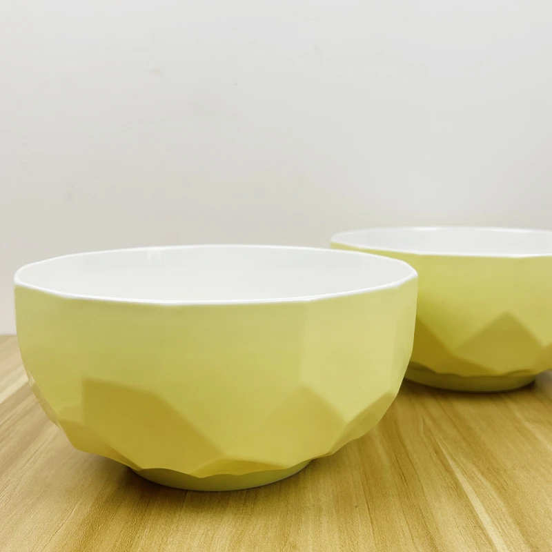 【粉丝福利】2只8英寸黄钻石碗家用颜值陶瓷餐具大汤碗面碗陶瓷碗