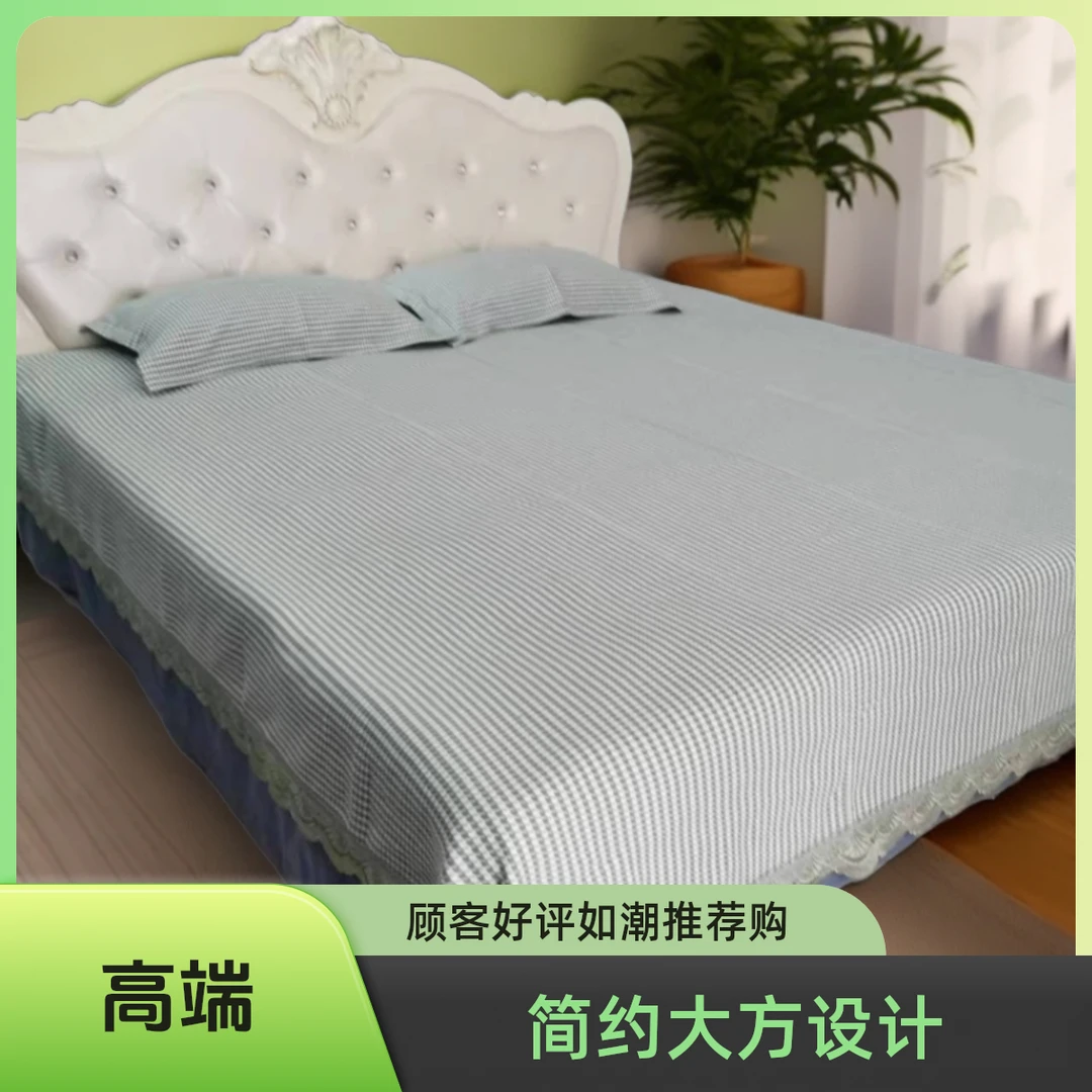 千鸟格老粗布三件套加厚床单简约枕套（使用过不支持退货）