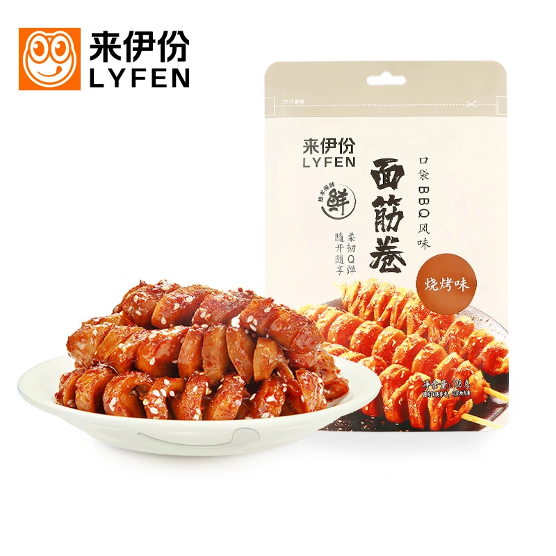 LYFEN/来伊份【香姐姐专属】面筋卷118g*4香辣解馋豆干零食烧烤味