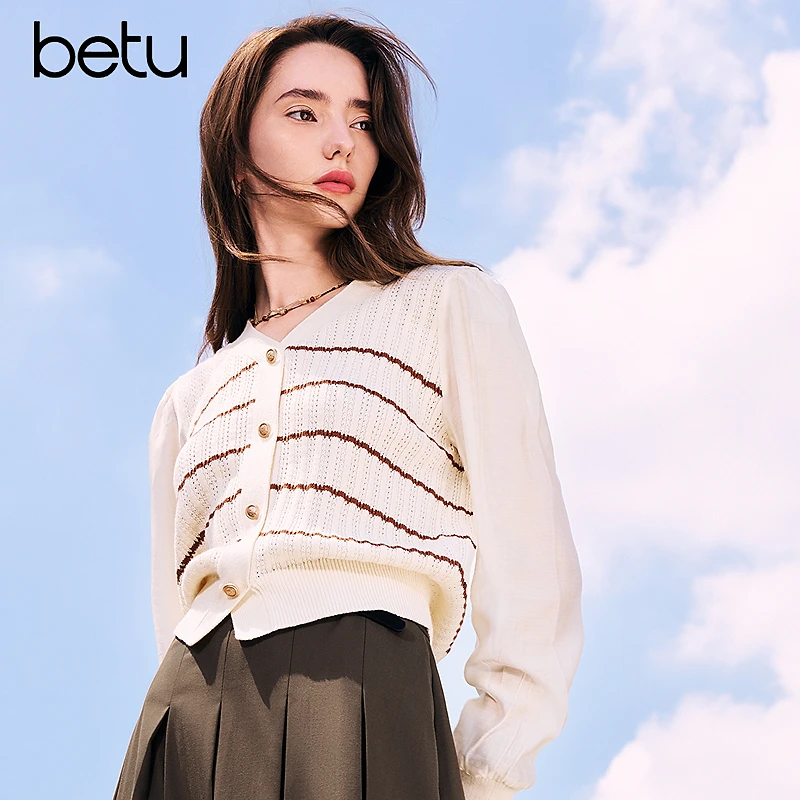 【粉丝专享】Betu/百图毛针织衫2408T03