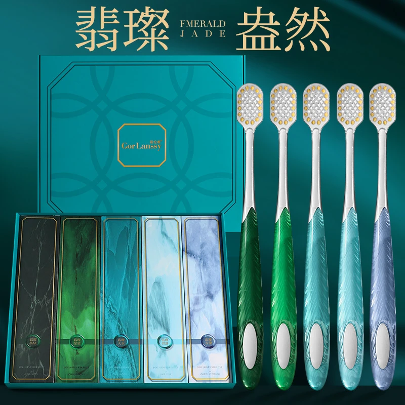 哥伦希【山型凸面牙刷】轻奢中软毛牙刷成人家用宽头刷大人情侣牙刷