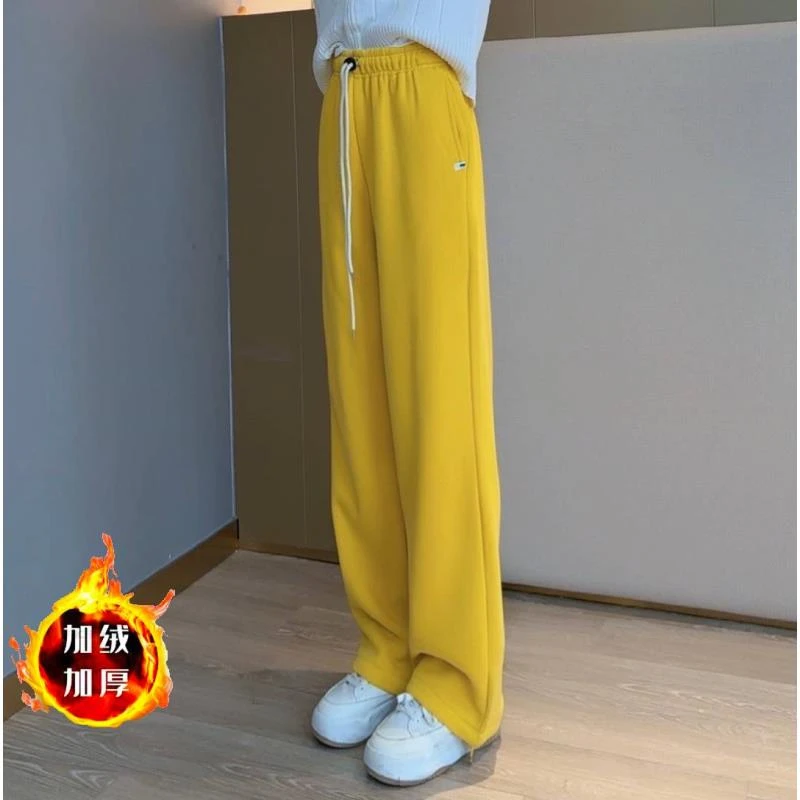 【阳光暖裤】秋冬加绒直筒时尚休闲垂感加厚宽松百搭显瘦休闲裤