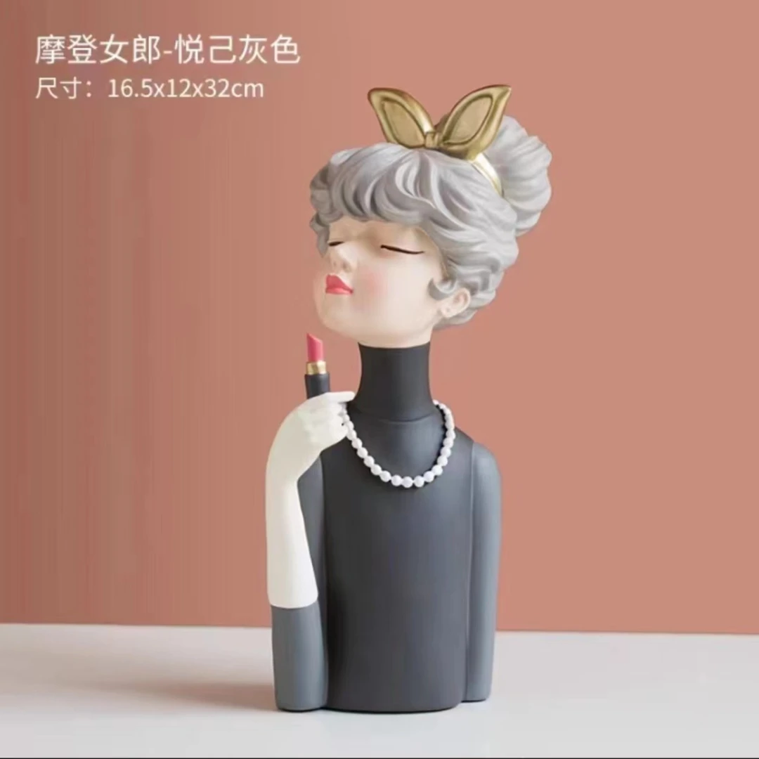 【JX】蝴蝶结女孩背包包摆件摩登女郎客厅家居装饰品收纳送闺蜜