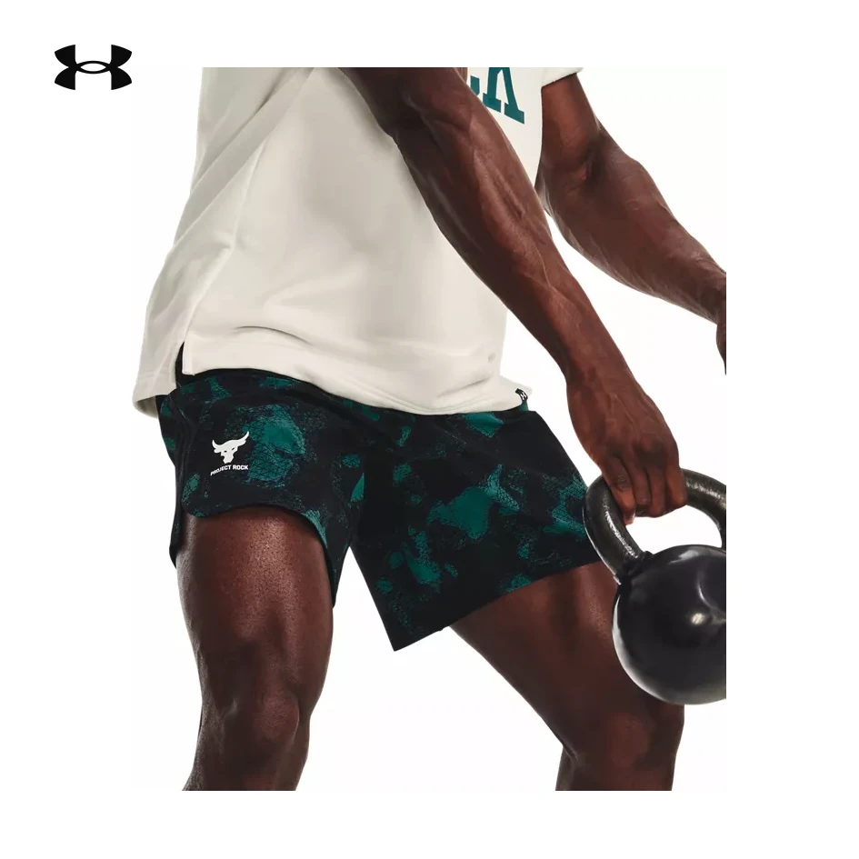 安德玛 UA 男士Project Rock强森印花梭织短裤速干裤 1377438