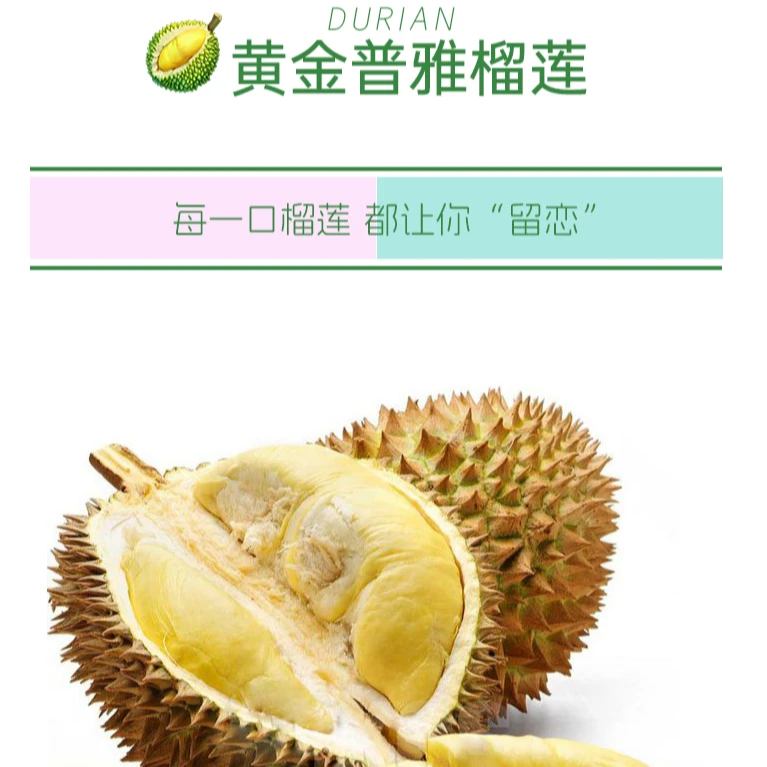【广东专属--A果2-3斤】黄金普雅榴莲香甜软糯（路途10-15%水分流失）