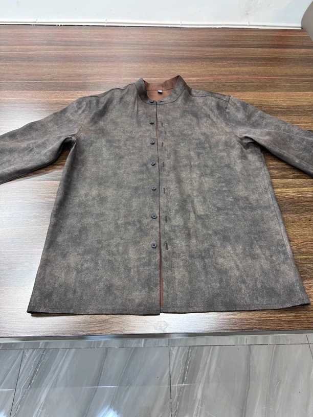 香云纱鎏金工艺香云纱男装外套40姆米重缎春款双面双穿桑蚕丝外套