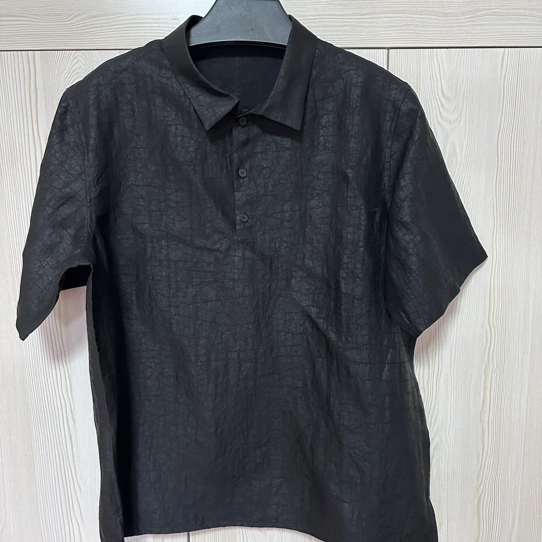 经典黑龟香云纱Polo衬男装短袖T恤