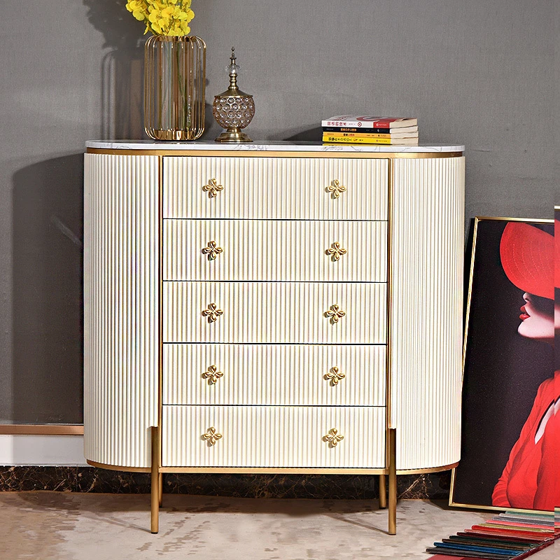 美式轻奢五斗柜实木储物柜简约靠墙客厅收纳柜五斗橱33入户玄关柜