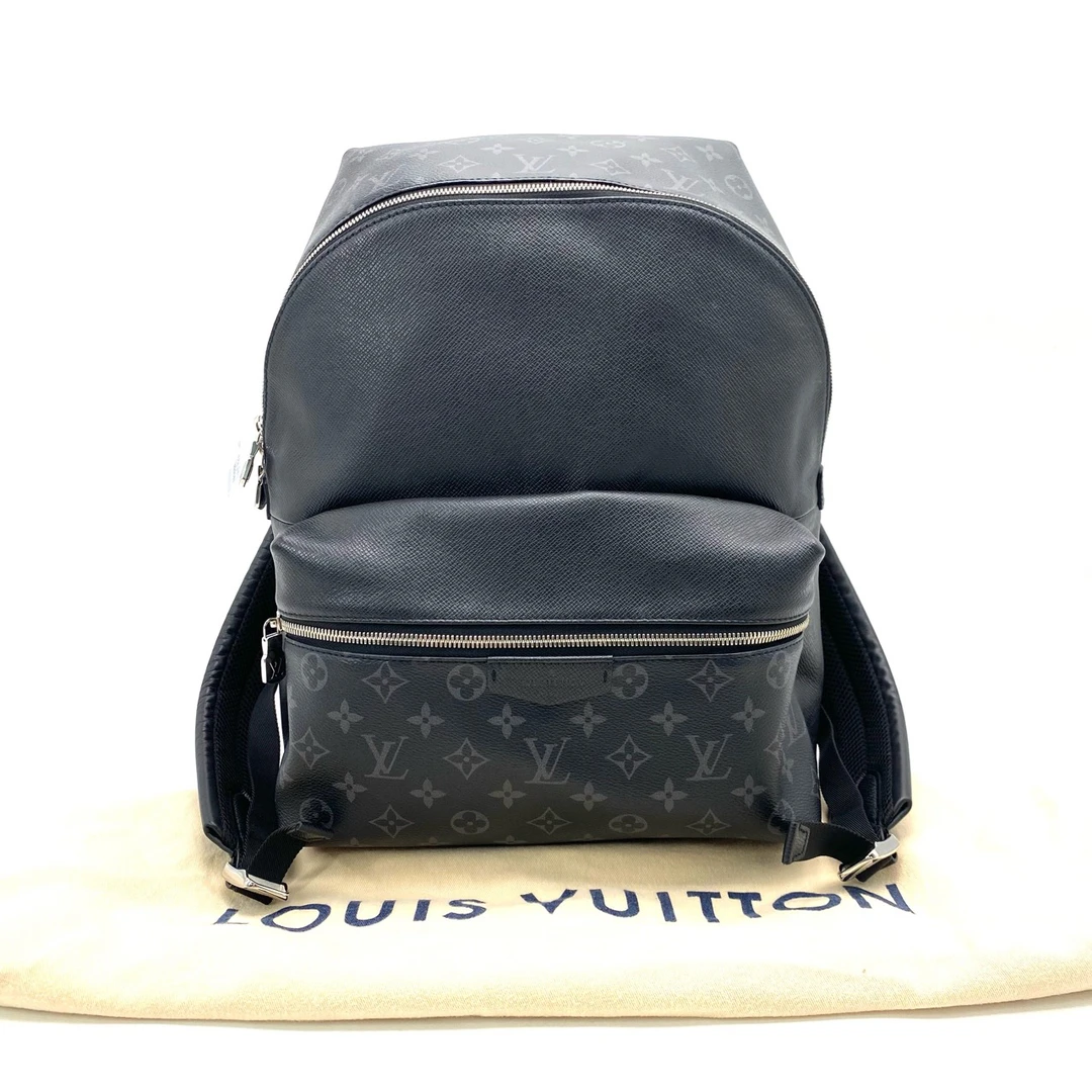 99新 LouisVuitton/路易威登 黑老花拼皮Discover双肩包尺寸30/40