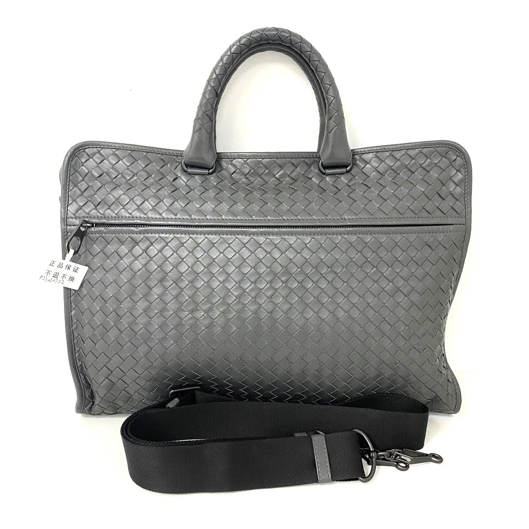 95新 BOTTEGA VENETA/葆蝶家 全皮手工编织公文包 尺寸40/30
