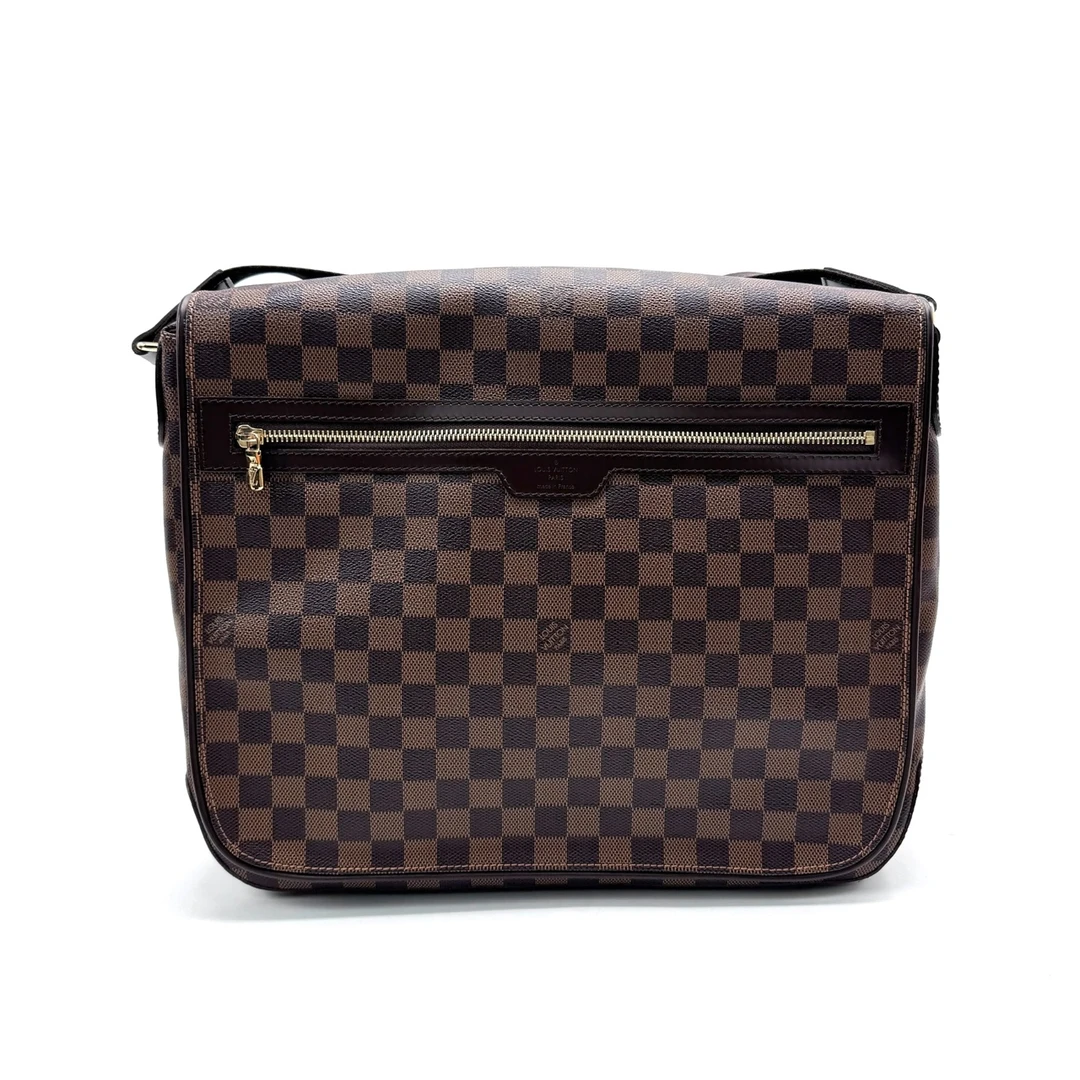 95新 LouisVuitton/路易威登 棕棋盘格翻盖邮差包 尺寸38/29 经典