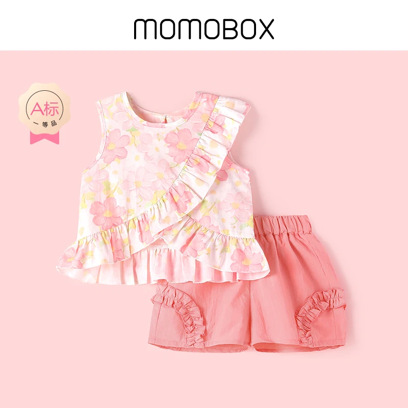 【花慕慕】夏季洋气薄款女宝无袖套装甜美可爱新款女童舒适
