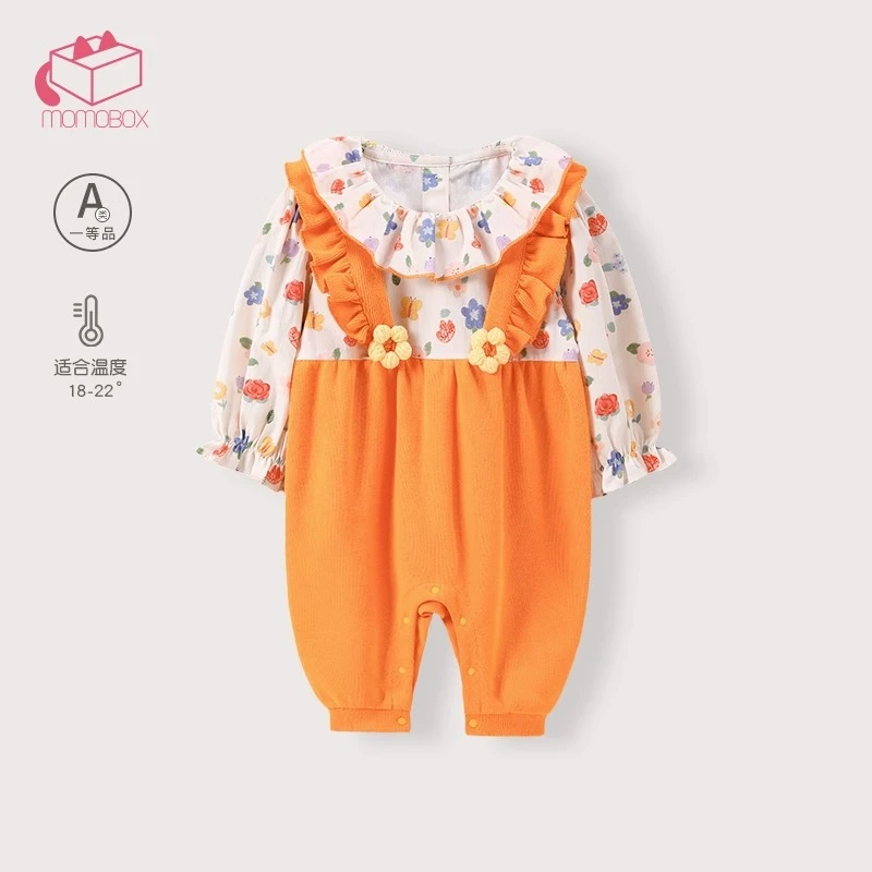 【小花房】宝宝连体衣婴儿秋装长袖哈衣爬服碎花女童秋季外出衣服