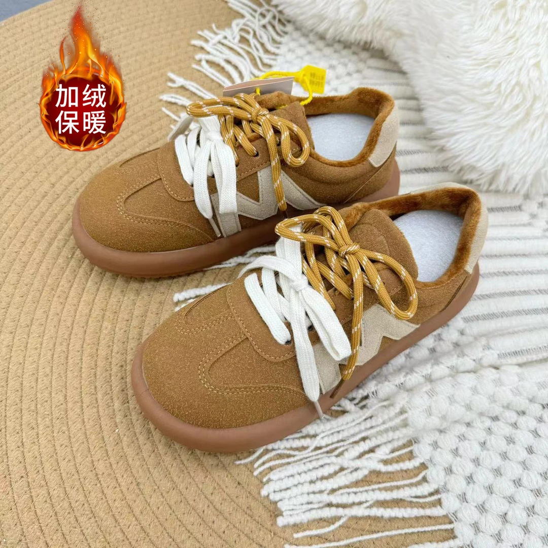 828-1 黄色 厚底勃肯鞋女2024新款复古百搭休闲德训鞋软底运动鞋