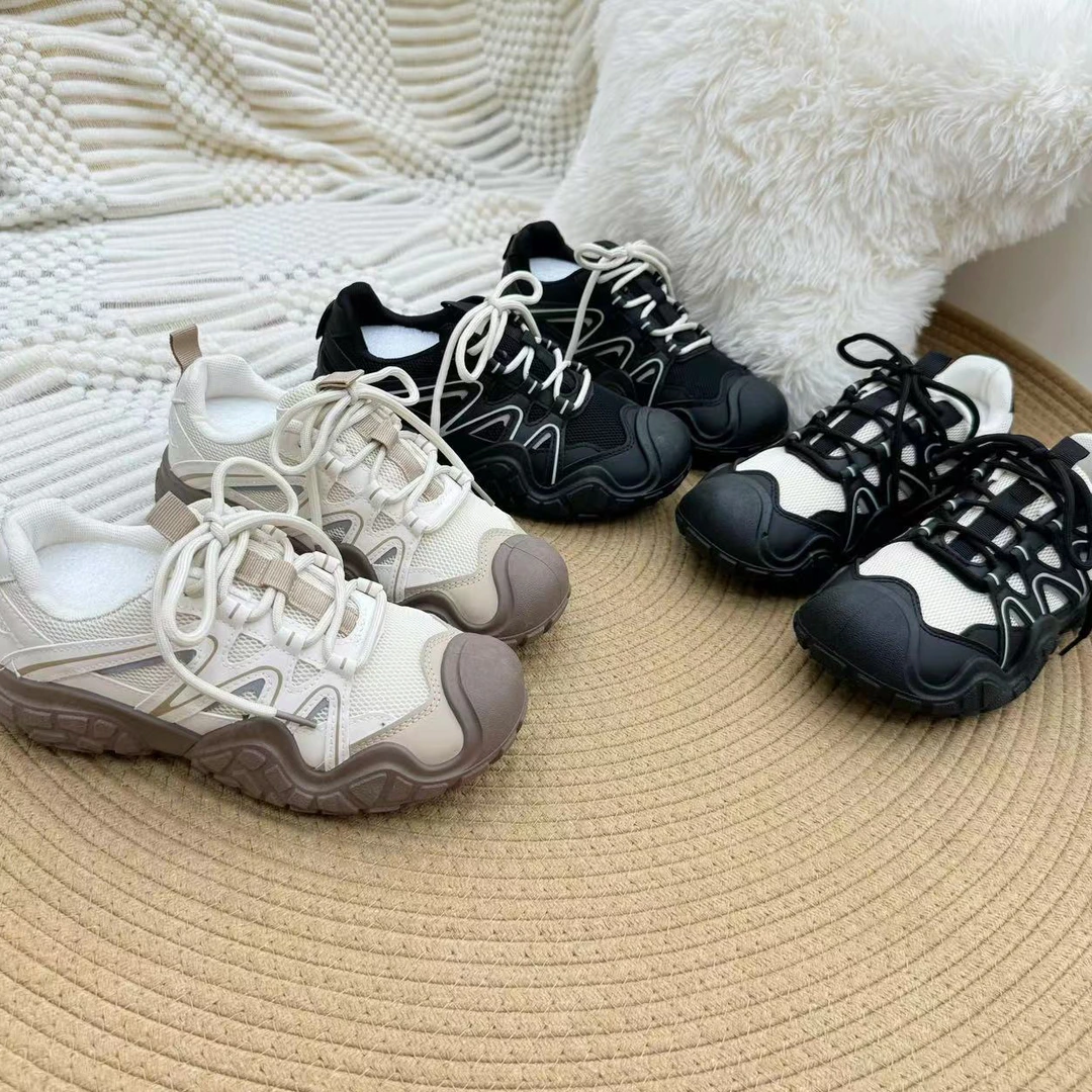 KC822夏季潮鞋女时尚百搭厚底拼色低帮运动鞋轻便榴莲底登山鞋