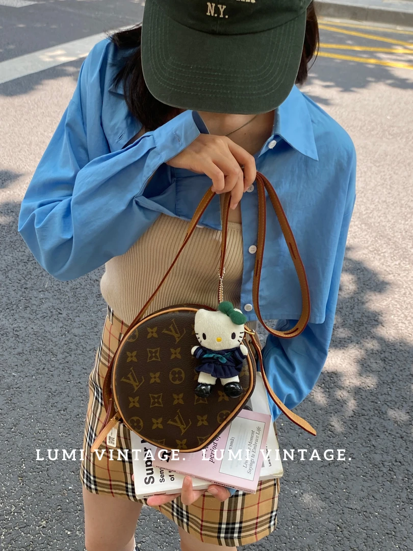 95新 LouisVuitton/路易威登 老花小号圆饼单肩包63441773