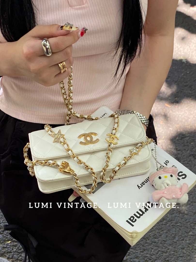 95新 Chanel/香奈儿 24c溜冰鞋白金woc单肩包15263221