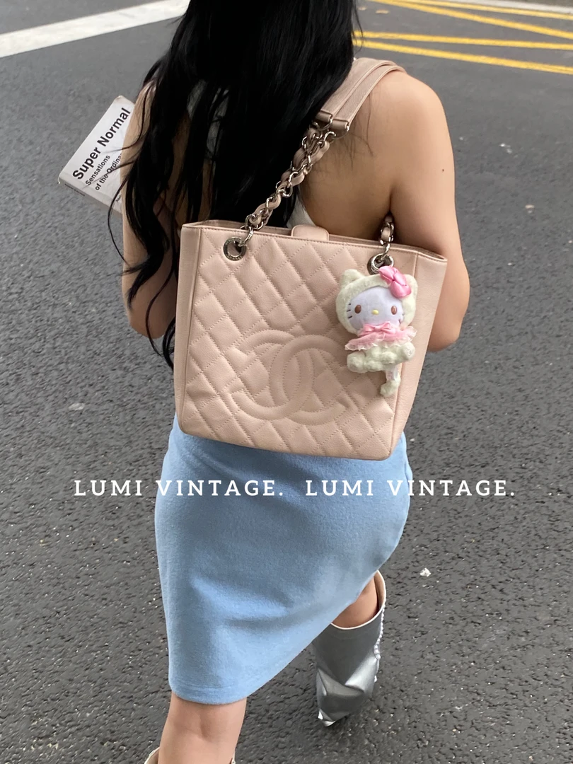 95新 Chanel/香奈儿 裸粉色竖版gst包60063666