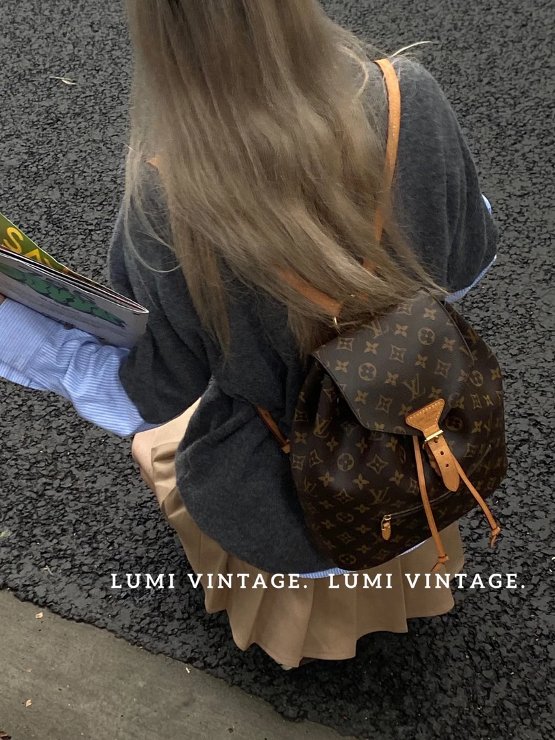 95新 LouisVuitton/路易威登 老花双肩包37892917