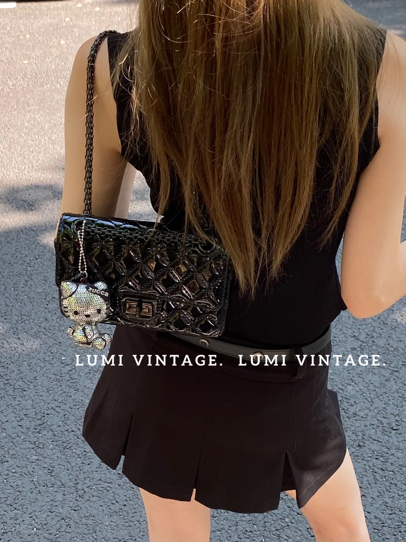 95新 Chanel/香奈儿 so black漆皮mini2.55 41365954