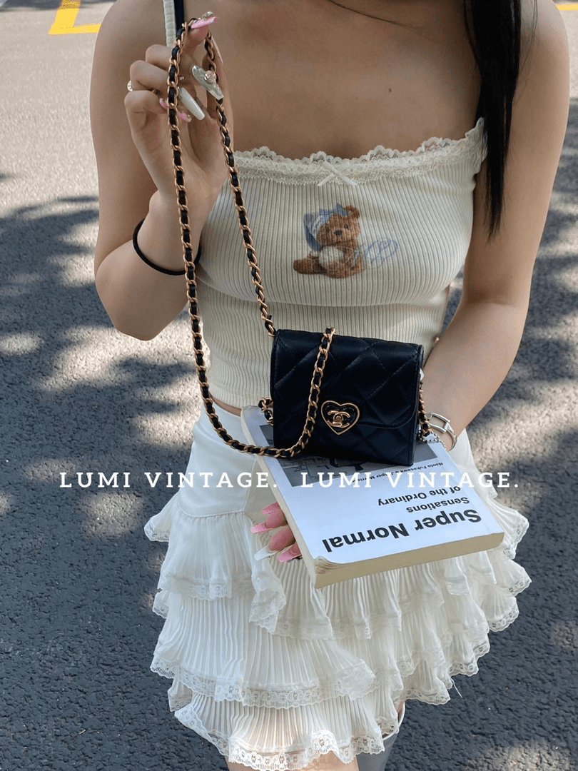 95新 Chanel/香奈儿 23s爱心珐琅扣链条包56344824