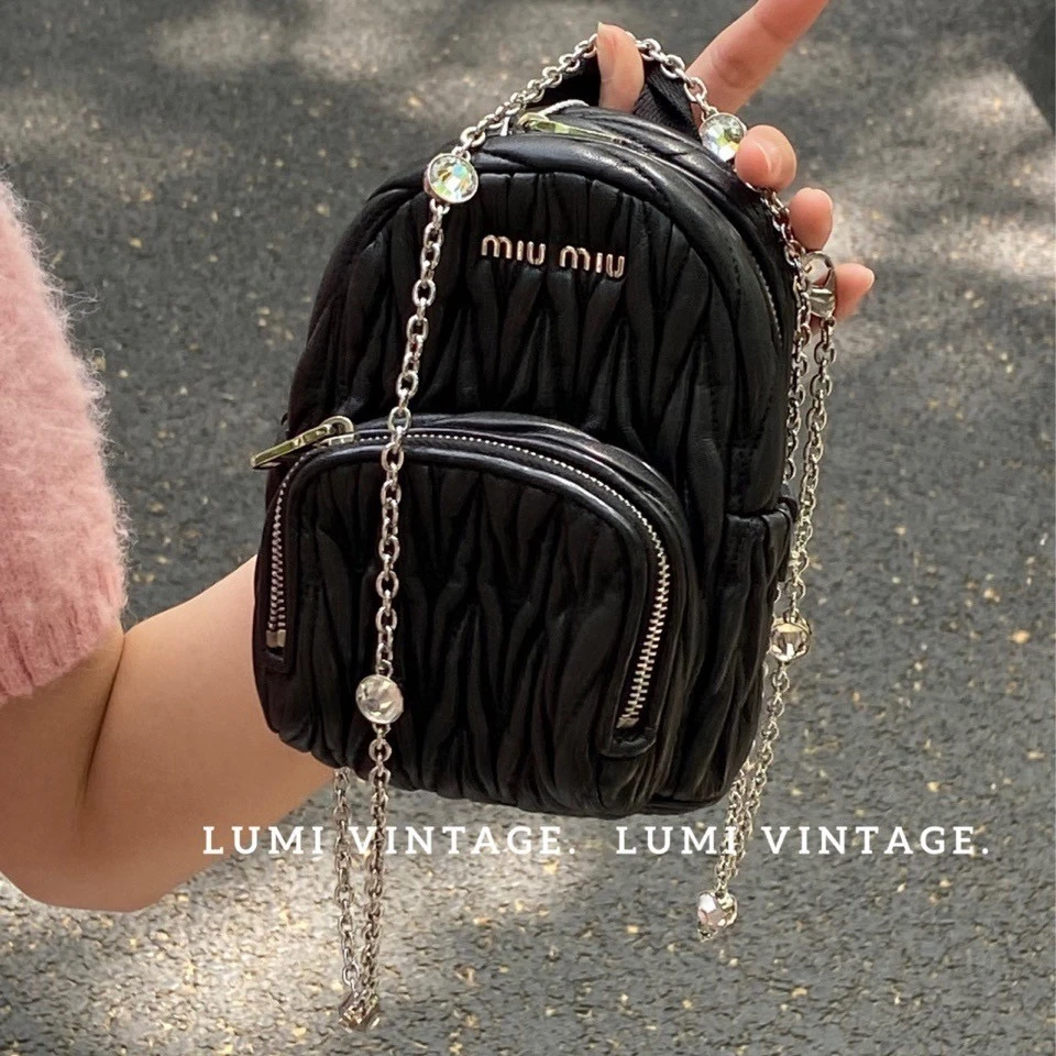 95新 MIU MIU/缪缪 小可爱双肩斜挎包85459487