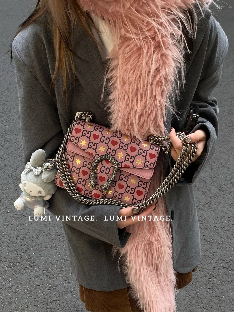 95新 GUCCI/古驰 情人节限定竖版酒神斜挎包 33945586