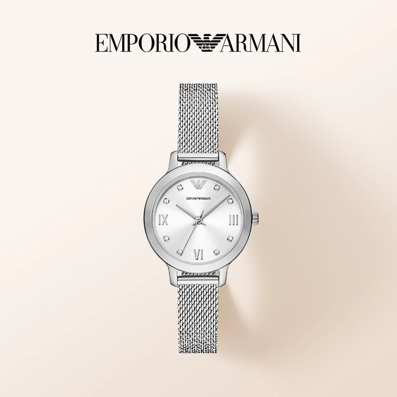 Emporio Armani/安普里奥·阿玛尼手表女银色编织钢表女表AR11584