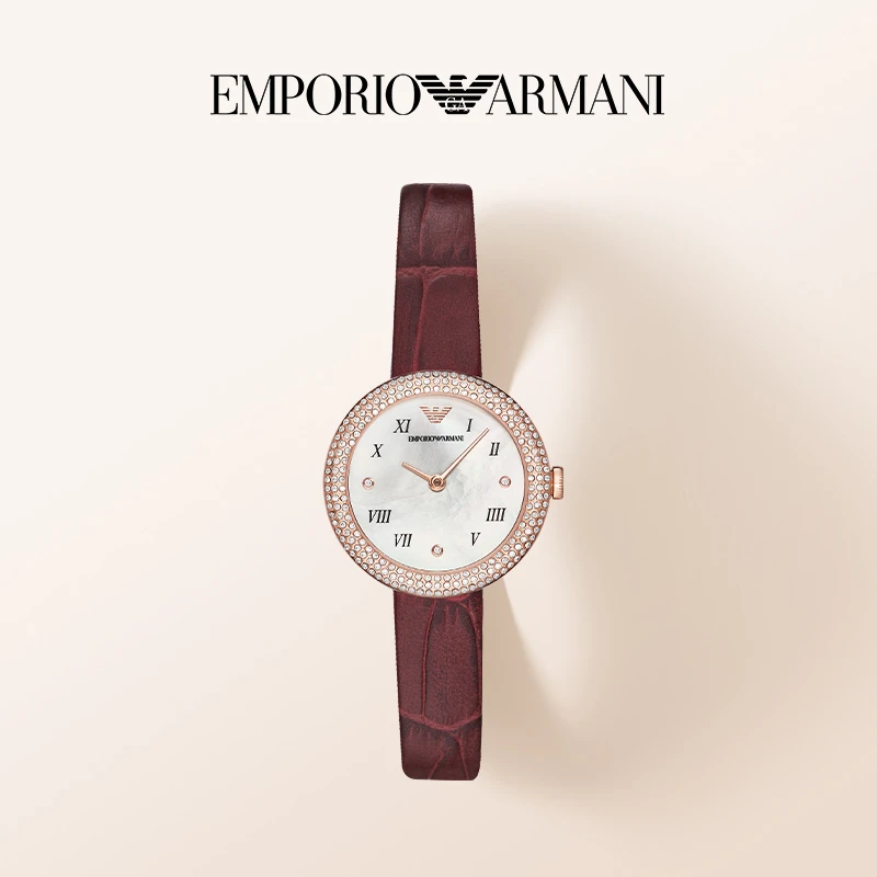 Emporio Armani/安普里奥·阿玛尼手表女时尚玫瑰小圆盘表AR11357